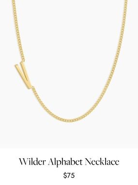 NWT Gorjana Gold Initial 'V' Necklace